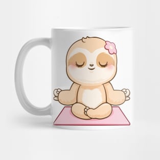 Cute Sloth Meditating Girl Mug